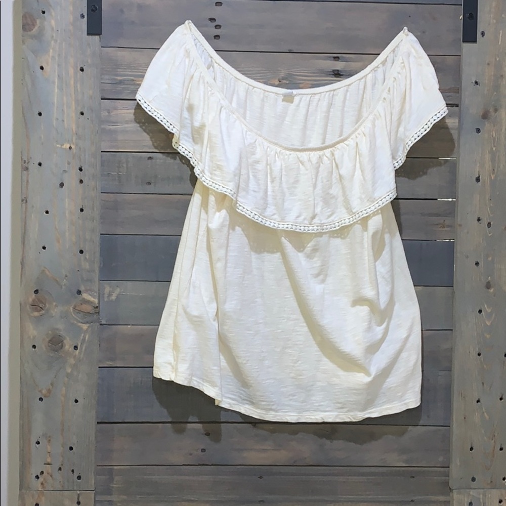 Cream Colored Off Shoulder Old Navy Shirt